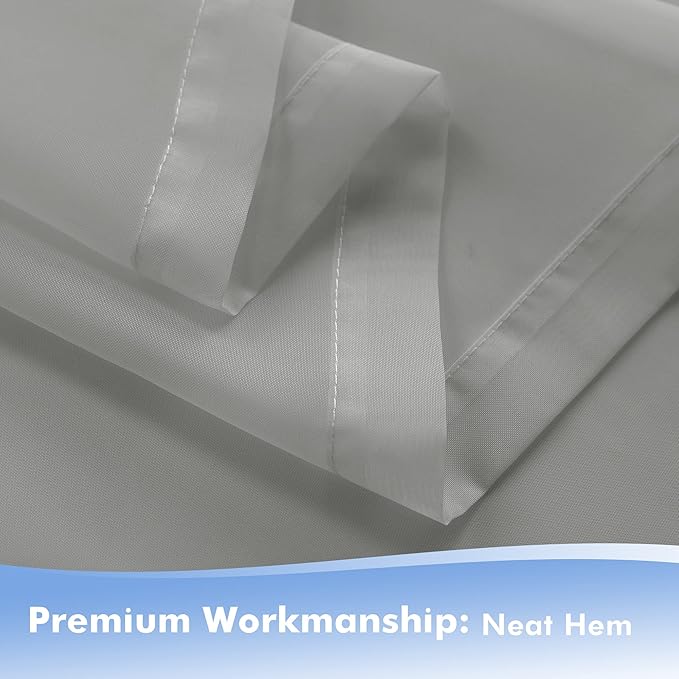 HolidayIdeas Outdoor Sheer Curtains for Patio Waterproof, 4 Panels - 54 x 84 Inch - Cloud Grey Light Filtering Voile Outside Curtains Grommet Drapes for Front Porch, Gazebo, Pergola, Backyard-VerdiqueGarden