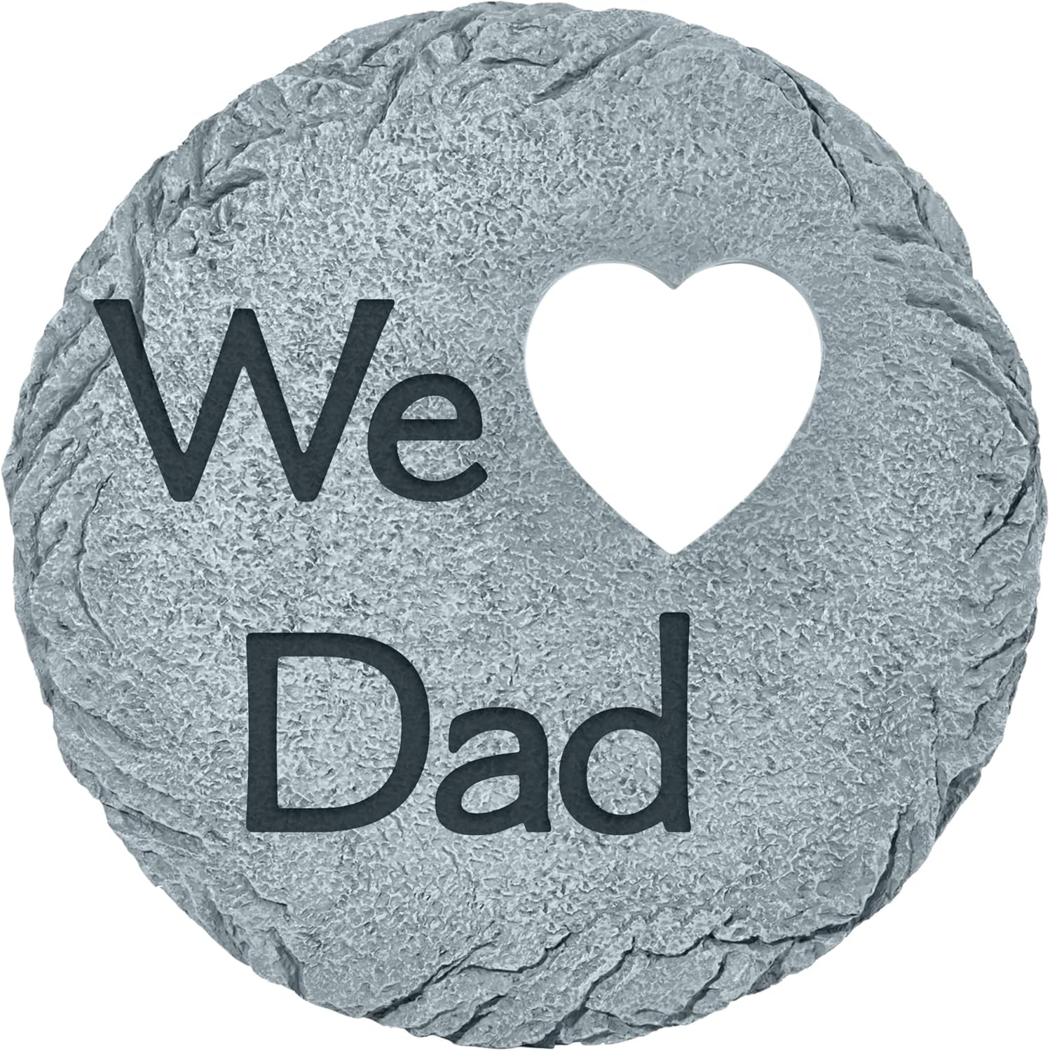 Let's Make Memories Personalized Garden Stone - Resin - Custom Garden Décor - Round Stone with Heart Cutout - for Dad - for Father's Day-VerdiqueGarden