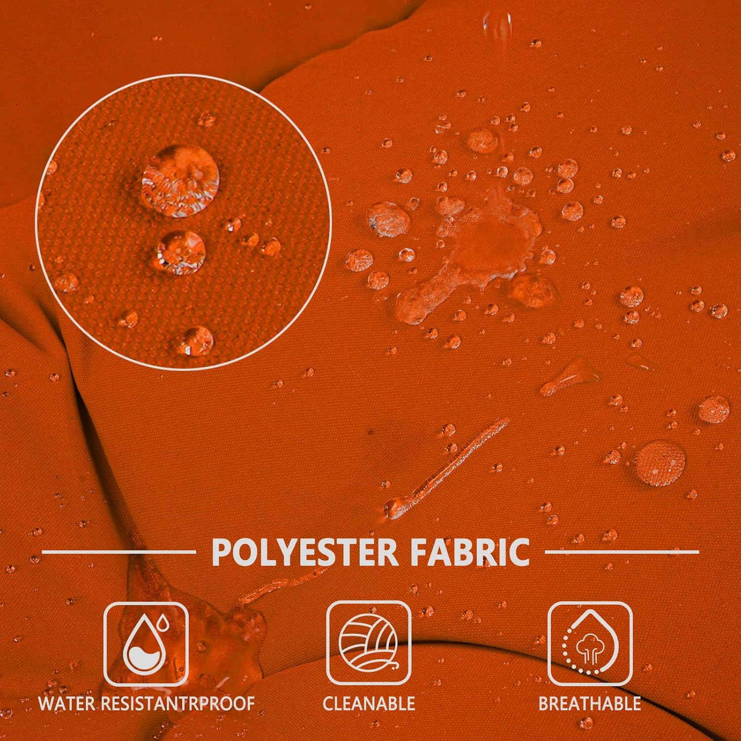 Porch Swing Cushions,Outdoor Cushions 3 Seater Replacement with Backrest, Waterproof Thickened Bench Cushion with Ties for Porch, Patio,Outdoor, Backyard and Garden (Orange 60 * 40 in)-VerdiqueGarden