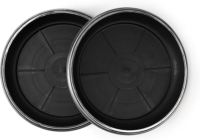 11" Decorative Heavy Duty Tray/Saucer (2 Pack) Rustic Medieval/French Country Look, Pot/Planter Base for Indoor/Outdoor Decor Use. Long Lasting, Reusable Light Weight (11 inches, Silver)-VerdiqueGarden