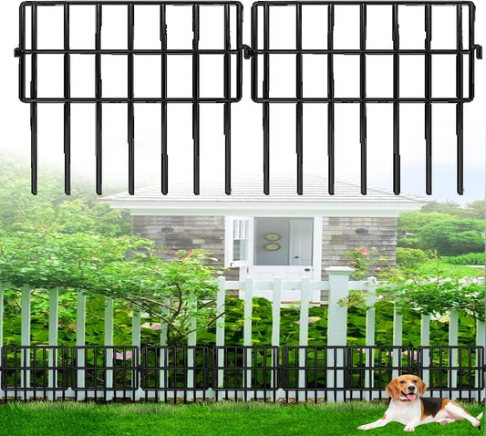 Decorative Garden Fence 17in x10.8ft,10 Pack Rustproof Metal No Dig Fence Animal Barrier for Dog and Rabbits,Square Flower Bed Edging Ornamental Wire Border Panel Fencing,Yard Patio Defense(Square)-VerdiqueGarden