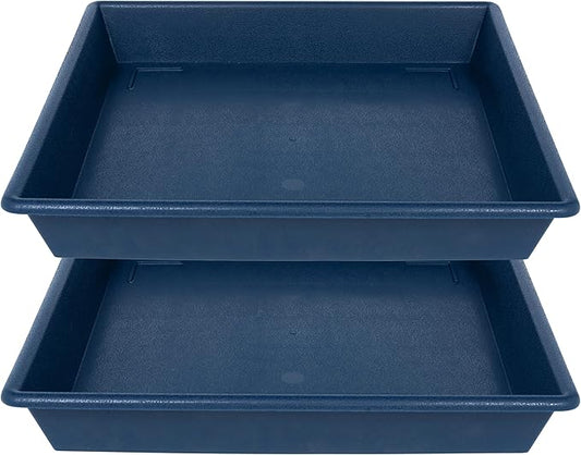 Square Plant Saucer 20 Inch 2 Pack, Large Plant Trays for Pots Heavy Duty Plastic Plant Saucers for Indoors Outdoors, Flower Pot No Holes Plant Lover Gardening Gifts-VerdiqueGarden