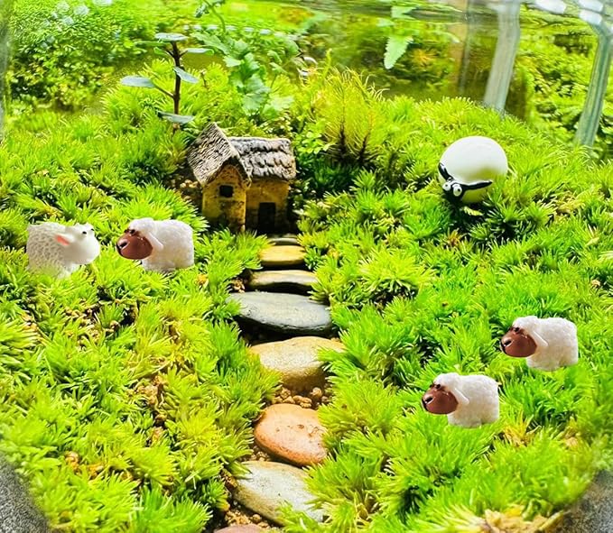 150 Pcs Mini Sheep Figurines Mini Resin Sheep Mini Garden Sheep for Dollhouse Bonsai Micro Landscape Fairy Home Garden Decor DIY Craft-VerdiqueGarden
