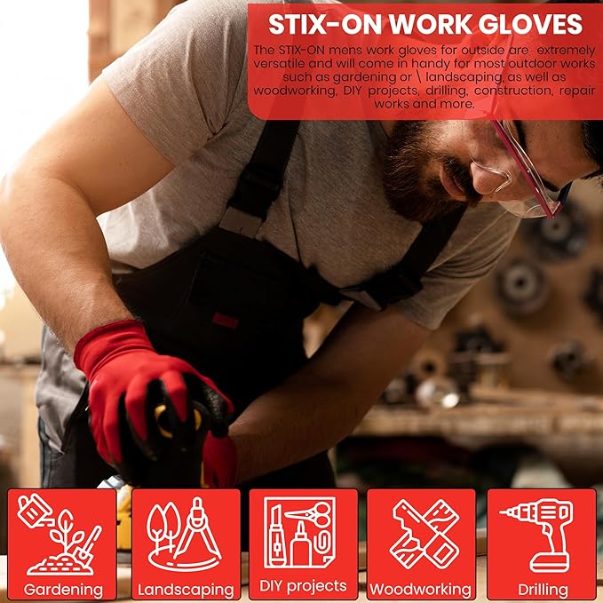 10 OR 20 Pairs Work Gloves–Heavy Duty Rubber Coated Safety Work Gloves–Multipurpose Gloves-VerdiqueGarden
