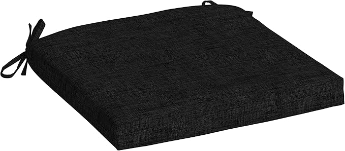 Arden Indoor/Outdoor Seat or Rocking Chair Cushion, 19 x 18, Water Repellent, Rain Proof, Fade Resistant Cushion for Rocking or Dining Chairs Black Leala-VerdiqueGarden
