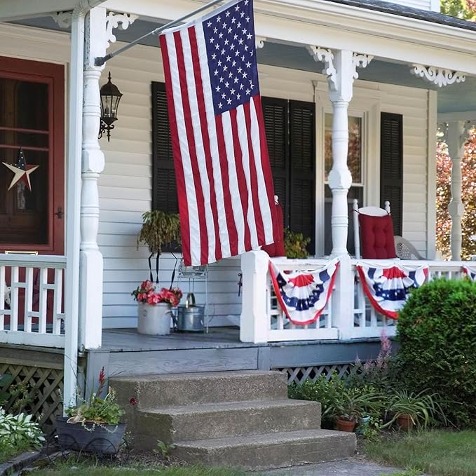 Homissor American Flag 5x8 Heavy Duty Outdoor US Flags for Outside Embroidered Stars USA Sewn Stripes Thick Nylon 2 Brass Grommets-VerdiqueGarden