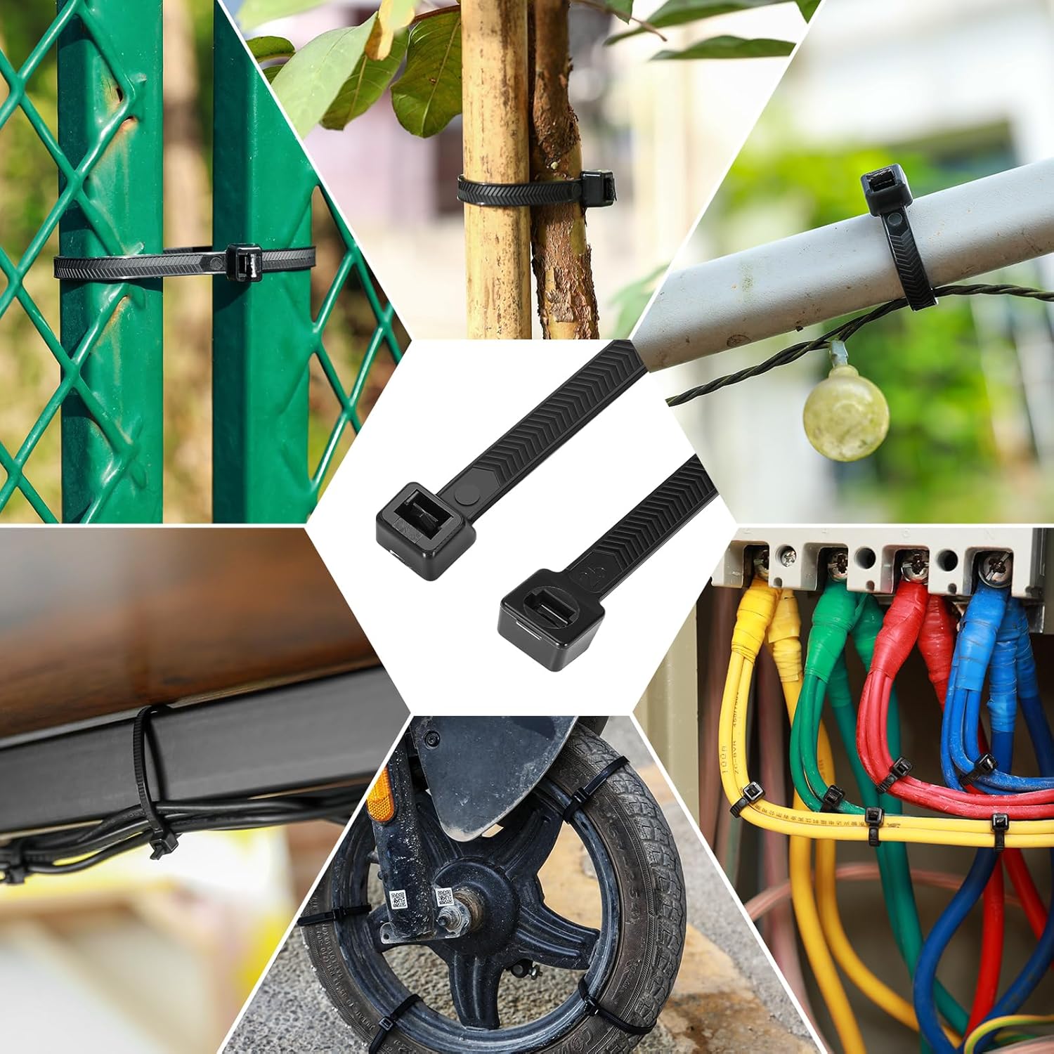 12 Inch V-Shaped Zip Ties Double Sided Toothed,250 LBS Tensile Strength Heavy Duty Cable Wire Ties With Self-Locking Adjustable More Durable Nylon Tie Wraps for Indoor Outdoor（50 Pack）-VerdiqueGarden