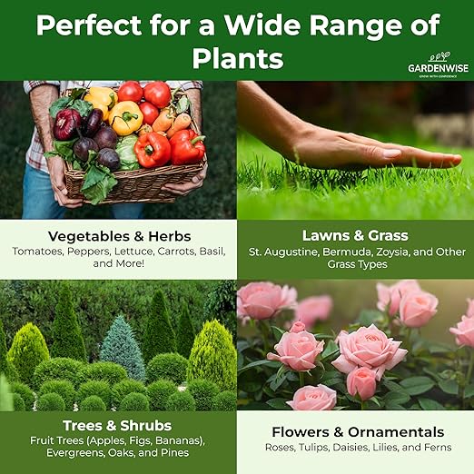 10-10-10 Plant Fertilizer Slow Release - 10 10 10 All Purpose Granular Garden Fertilizer for Vegetables, Tomato, Arborvitae, Shrubs, Rose, Flowers, Fruit, Fig Trees (1 Quart)-VerdiqueGarden