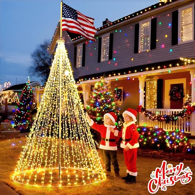 KNONEW 403ft 1000 LED Christmas String Lights Outdoor 8 Modes & Timer Fairy Light Plug in Waterproof LED Wedding Lights for Xmas Yard Tree Party Holiday Decorations (Warm White)-VerdiqueGarden