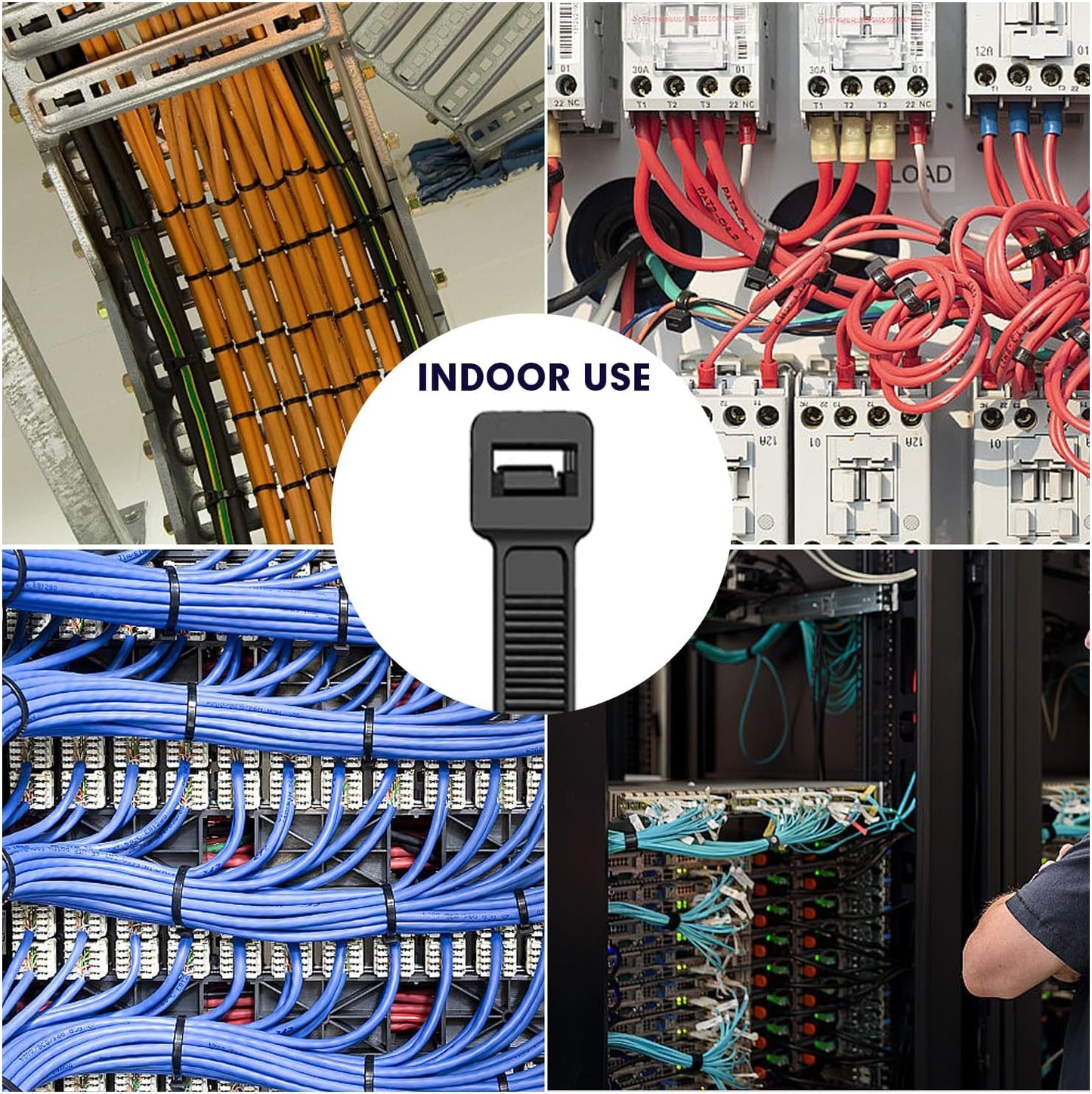 Zip Ties, RAZCC 1200pcs Black Cable Zip Ties 16 Inch, Heavy Duty Plastic Wire Ties with 70lb Tensile Strength, Self-Locking Black Nylon Tie Wraps for Indoor and Outdoor-VerdiqueGarden