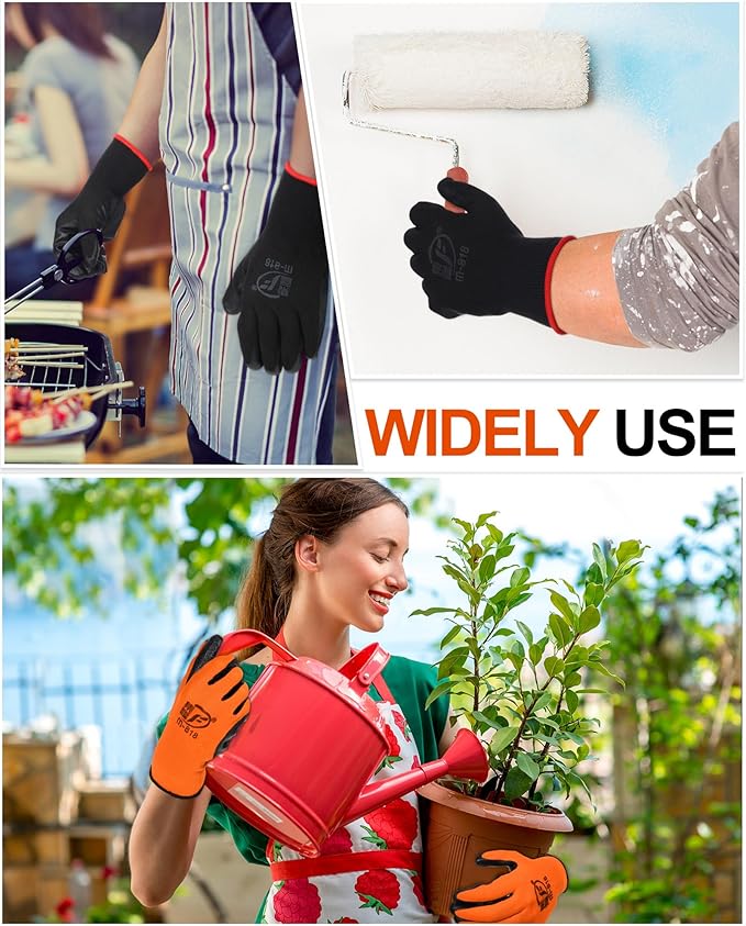Nuogo 48 Pairs Gardening Gloves for Men Women Rubber Coated Safety Work Gloves Bulk for Gardening Construction Work-VerdiqueGarden