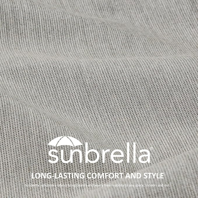 Sunbrella Round Corner Seat Cushions, 17" x 16" x 2", Set of 4, Indoor Outdoor Water Repellent Universal Chair Pads with Ties for Patio Furniture, Garden Dining Chairs, Specrtum Pebble-VerdiqueGarden