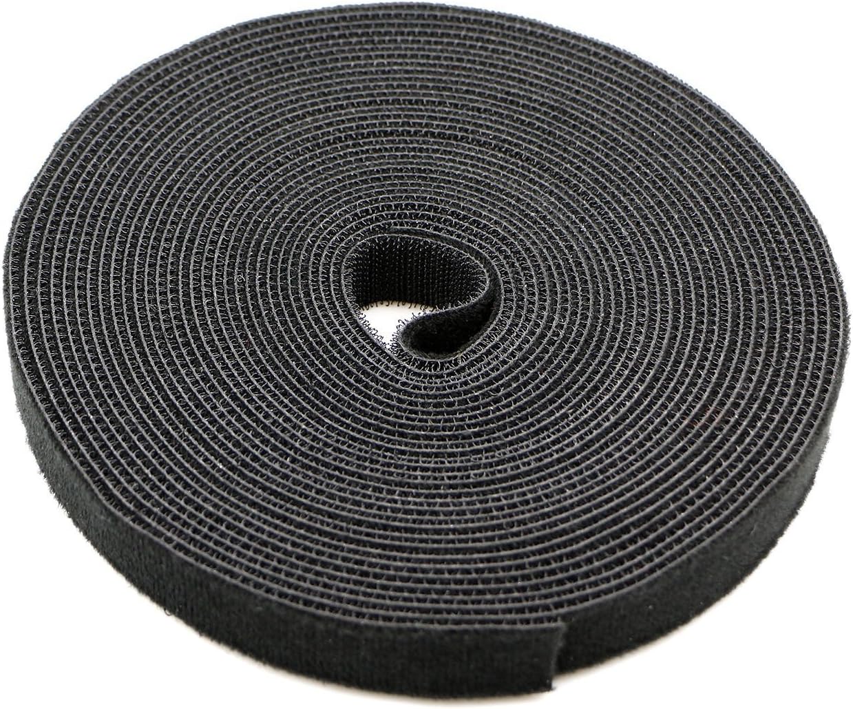 Reusable Fastening Tape Cable Ties 3/4 Inch Double Side Hook Roll (10 Yard, Black)-VerdiqueGarden