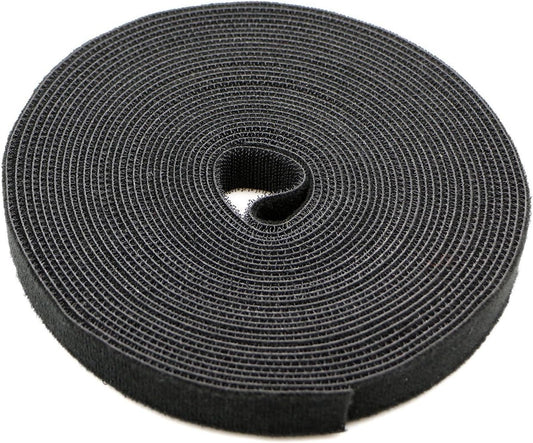 Reusable Fastening Tape Cable Ties 3/4 Inch Double Side Hook Roll (10 Yard, Black)-VerdiqueGarden