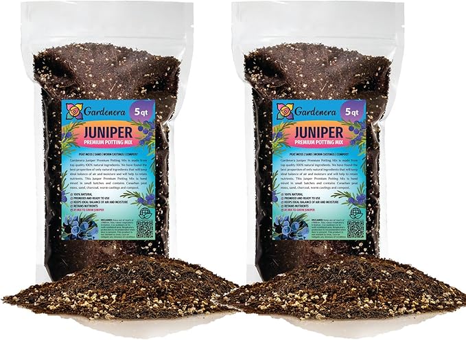 Premium Juniper Potting Soil Mix - Perfect Balance of Nutrients, Drainage, and Aeration for Healthy Juniper Trees - 10 Quart-VerdiqueGarden