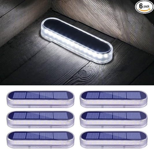 Honalia Solar Driveway Lights Outdoor 6 Pack, Dock Lights Solar Powered Waterproof IP68, Solar Deck Lights Cool White Driveway Markers Concrete Step Lights for Driveway Deck Stairs Marine Dock Runway-VerdiqueGarden