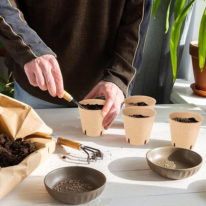 100PCS Peat Pots, 3.15Inch Seed Starting Pots with Drainage Holes Round Nursery Pot, Garden Germination Nursery Pot Bonus 20 Plant Labels-VerdiqueGarden