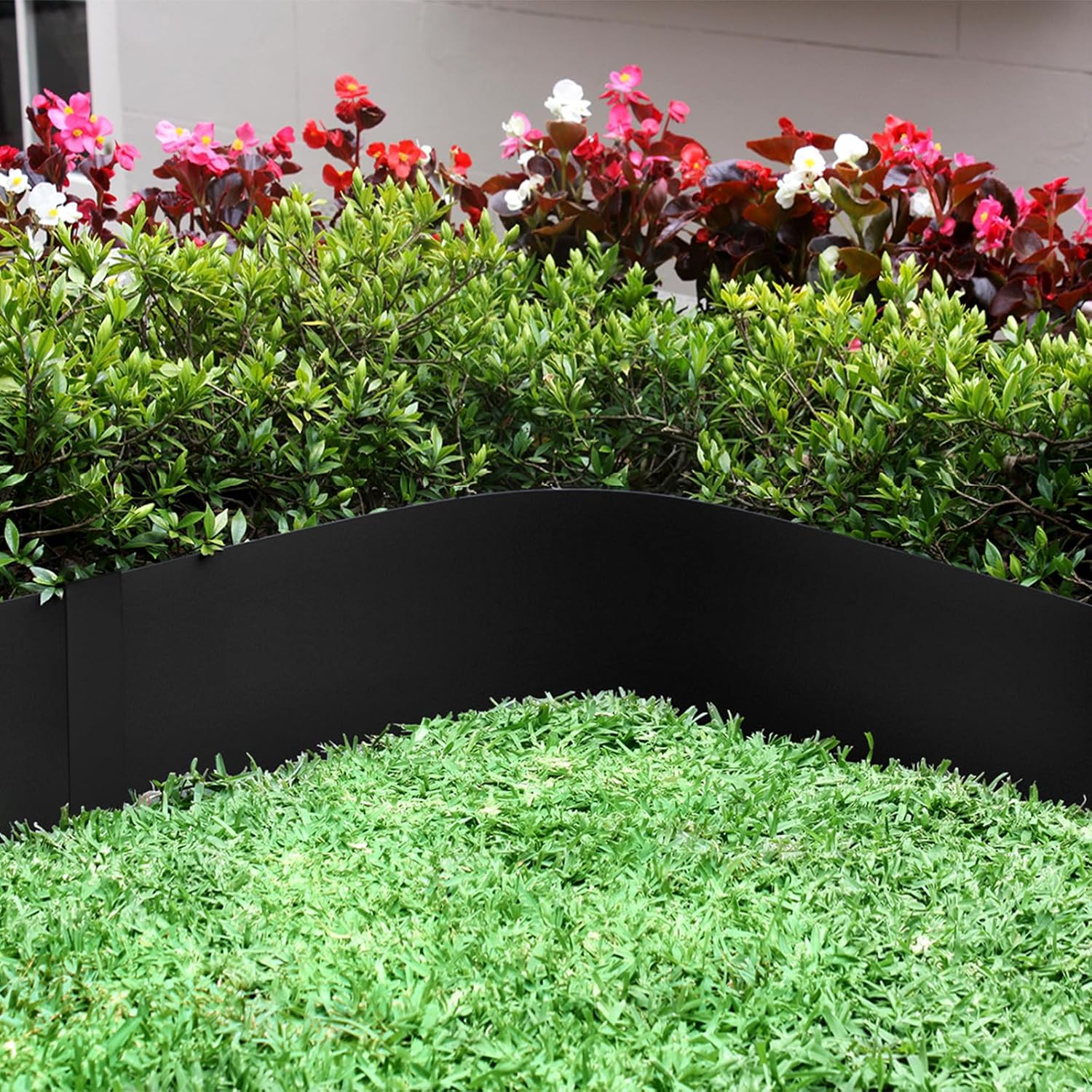 10 Inch Metal Landscape Edging, Heavy Duty Galvanized Steel Garden Edging,6 Pack Steel Landscape Edging with 7 Clips for Lawn, Flower Bed, Yard (Black)-VerdiqueGarden