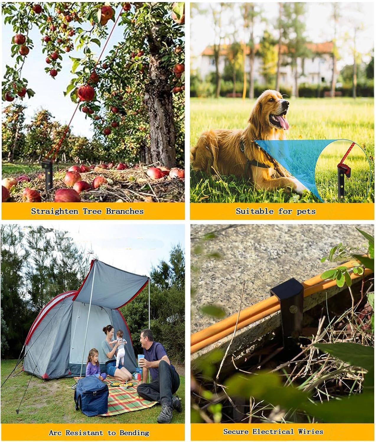 24Pcs Metal Garden Landscape Edging Stakes Black,10in anchoring Stakes Landscape Anchoring Spikes for Terrace Board, Grass Barrier, Landscape Edging Coil, Garden Liner, Bender Board-VerdiqueGarden