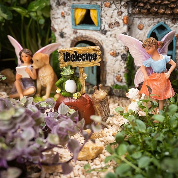 Fairy Garden House Kit - Fairy House, Fairy Garden Accessories Outdoor & Fairies for Fairy Garden – Fairy Houses for Gardens Outdoor - 4 Piece Kit for Adults-VerdiqueGarden