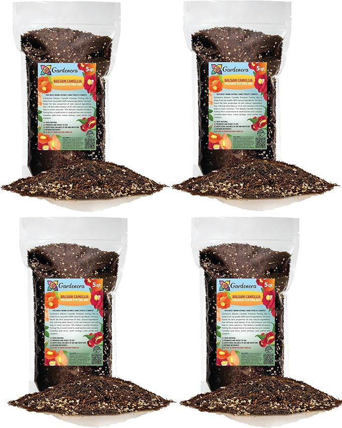 Premium Balsam Camellia Potting Soil Mix - Perfect Balance of Nutrients, Drainage, and Aeration for Thriving Blooms - 20 Quart-VerdiqueGarden