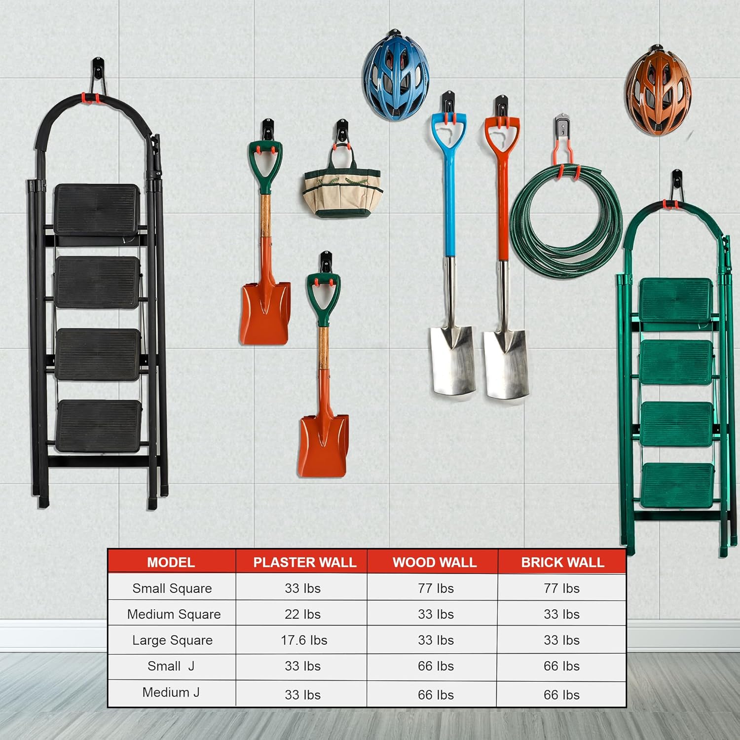 Wallmaster Garage Hooks Organizer Kit,12 Pack Adjustable Heavy Duty Shelving Hook,Wall Mount Utility Steel Garage Organization, for Organizing Garden Tools-VerdiqueGarden