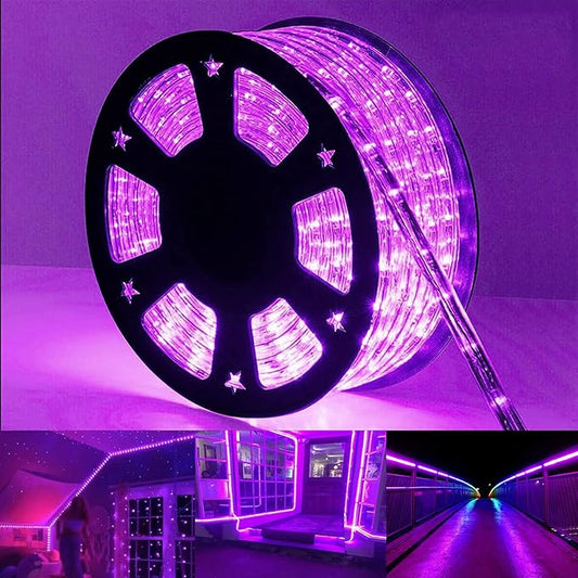 200ft LED Rope Lights Outdoor, 1440 LED Flexible Tube Lights with 8 Modes, Waterproof LED Rope Lighting for Outside, Garden, Patio, Bedroom, Party, Pool, Fences, Indoor Outdoor Decoration (Purple)-VerdiqueGarden