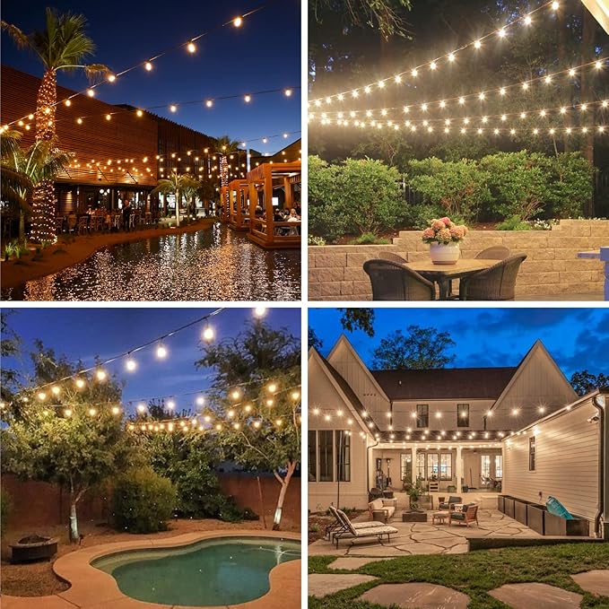 Meconard 48 Pack S14 LED String Light Bulbs, 1 Watt Shatterproof Replacement Bulbs for Patio Outdoor Sting Lights, E26 Medium Screw Base, Warm White 2200K, Non-Dimmable-VerdiqueGarden