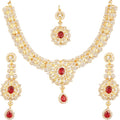 Touchstone Indian jewelry sets for women gold wedding tikka necklace set guest costume fancy bridal jewellery rhinestone crystal elegant formal prom evening wear dainty accessories