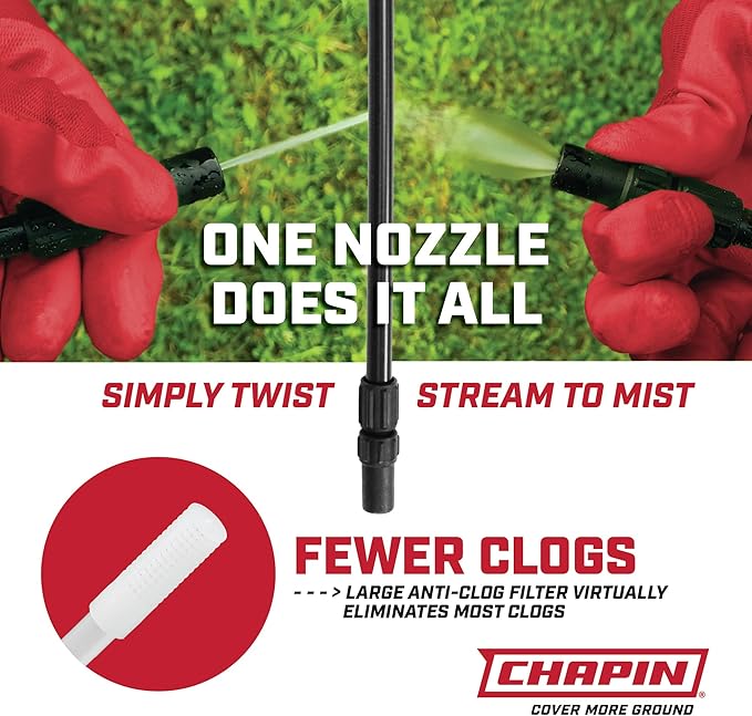 Chapin 20004 Made in USA 1 -Gallon Lawn and Garden Pump Pressured Sprayer, for Spraying Plants, Garden Watering, Weeds and Pests-VerdiqueGarden