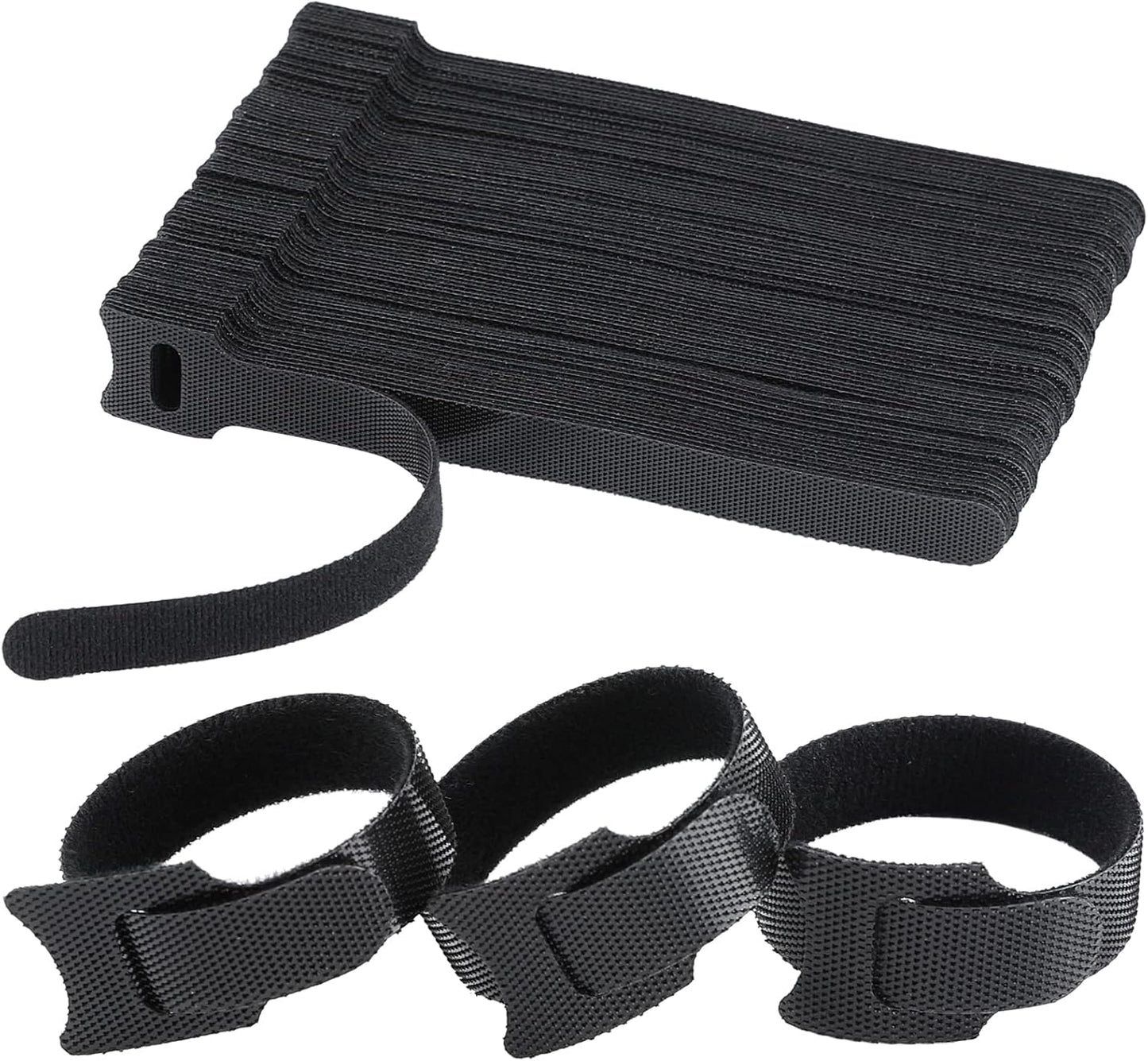 120PCS 6 Inch Reusable Cable Ties Wire Ties Cord Organizer Cable Organizer Adjustable Management Black-VerdiqueGarden