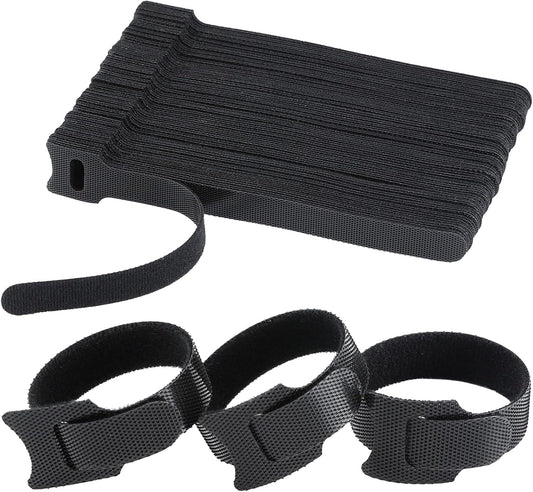 120PCS 6 Inch Reusable Cable Ties Wire Ties Cord Organizer Cable Organizer Adjustable Management Black-VerdiqueGarden