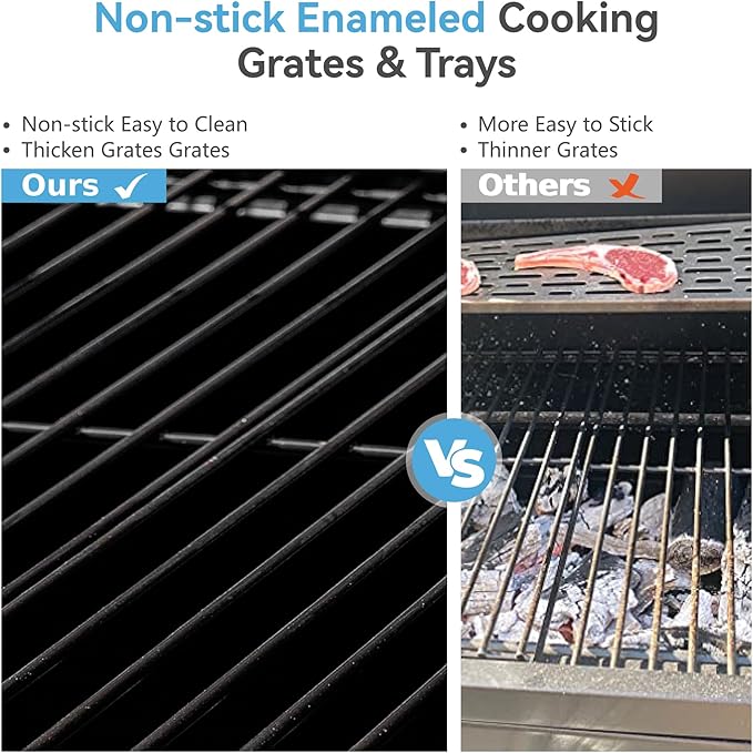 GREEN PARTY Barrel Charcoal Grill with Side Tables, 794 Square Inches Cooking Space, Large Charcoal BBQ Grill with 2 Height-Adjustable Charcoal Pans for Outdoor Backyard Patio Picnic Parties Camping-VerdiqueGarden