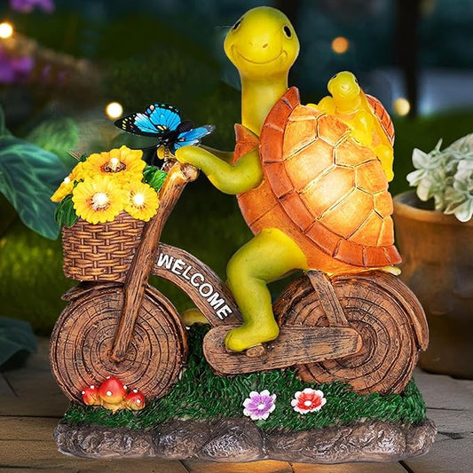 Garden Turtle Outdoor Statue -Solar Turtle Statue Outdoor with Lighted Sunflower,Turle Figurine for Garden Decor,Turtle Gifts for Women-VerdiqueGarden