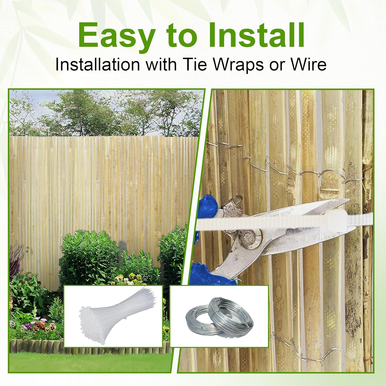 Bamboo Slat Fencing 6ft H x 13ft L, Handwoven Natural Bamboo Screen, Indoor or Outdoor Privacy Fence for Patio, Balcony, Border Pool-VerdiqueGarden