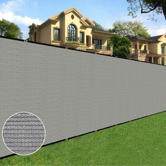 Sunnyglade 6 feet x 100 feet Privacy Screen Fence Heavy Duty Fencing Mesh Shade Net Cover for Wall Garden Yard Backyard (6 ft X 100 ft, Grey)-VerdiqueGarden