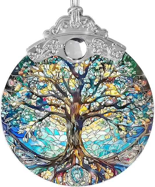 Tree of Life Stained Glass Suncatcher - Holidays & Christmas Tree Ornament, Decor & Gifts-VerdiqueGarden