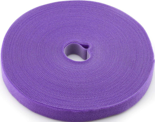 Reusable Fastening Tape Cable Ties 3/4 Inch Double Side Hook Roll (25 Yard, Purple)-VerdiqueGarden