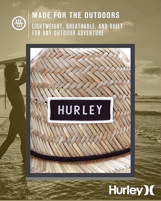 Hurley Men's Straw Hat - Bayside Lifeguard Straw Sun Hat-VerdiqueGarden