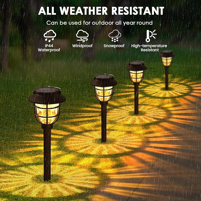 10 Pack Solar Pathway Lights Outdoor - Bright Solar Powered Garden Lights with 3000K Warm LED, Auto On/Off Waterproof Path Lights Decorative, Landscape Lighting for Yard Patio Walkway Driveway-VerdiqueGarden
