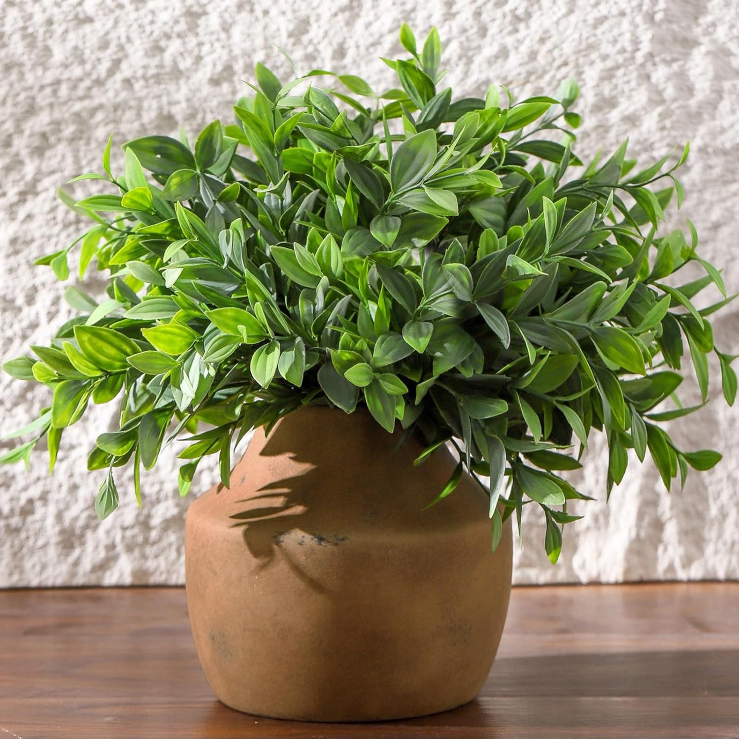 Mitt&Ditt Ceramic Flower Vase, 5.3 inch Pottery Farmhouse Rustic Vase, Handcrafted Weathered Vases, Small Flower Terracotta Vases for Home Decor, Living Room, Table, Shelf, Mantel-VerdiqueGarden