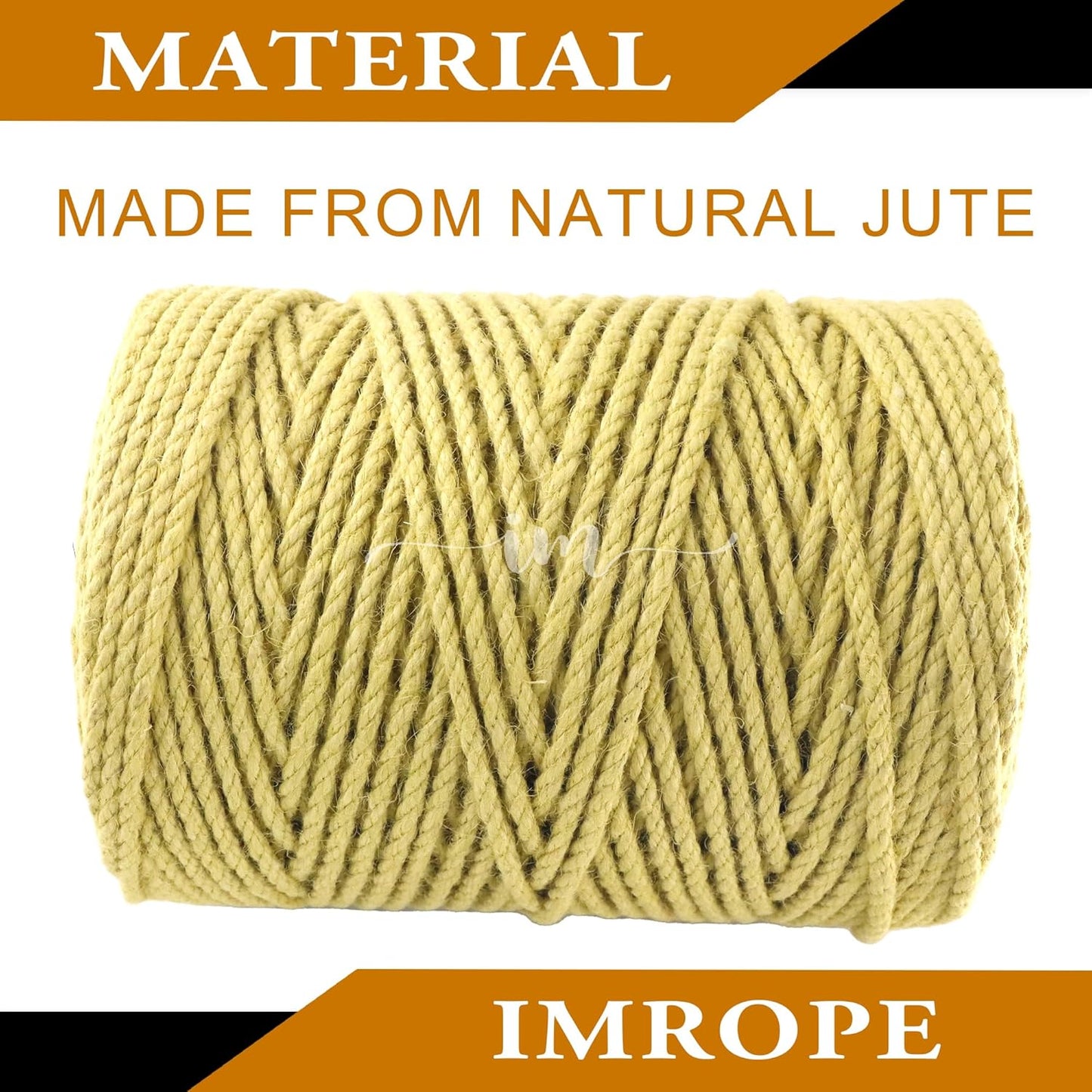 4mm x 500 Feet Yellow Jute Rope, Twine for Gardening Tomato Climbing Plant Tie Floristry Crafts Gift Wrapping Packing Decor-VerdiqueGarden
