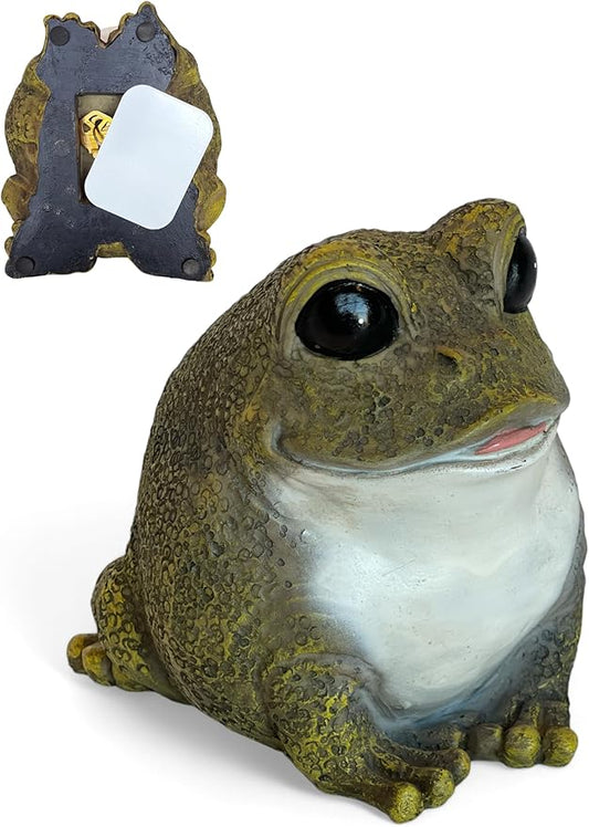 Stocky Frog Decorative Garden Statue and Key Hider - Hides a Secret Extra Hidden Key Outside in Garden, Yard or Porch-VerdiqueGarden
