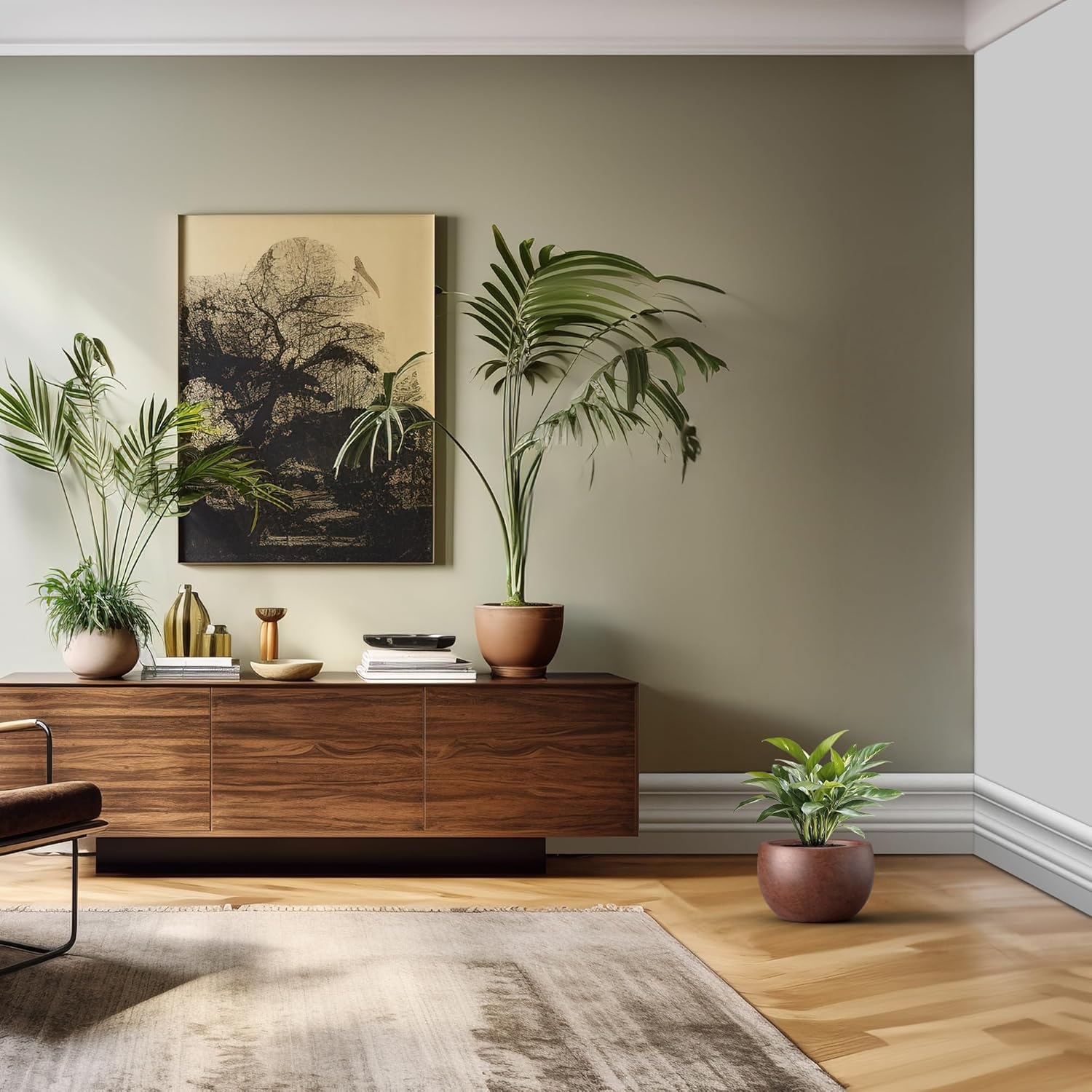 Kante 19.9" Dia Round Concrete Planter, Outdoor/Indoor Large Bowl Plant Pots with Drainage Hole and Rubber Plug for Garden Patio Balcony Home, Rusty-VerdiqueGarden