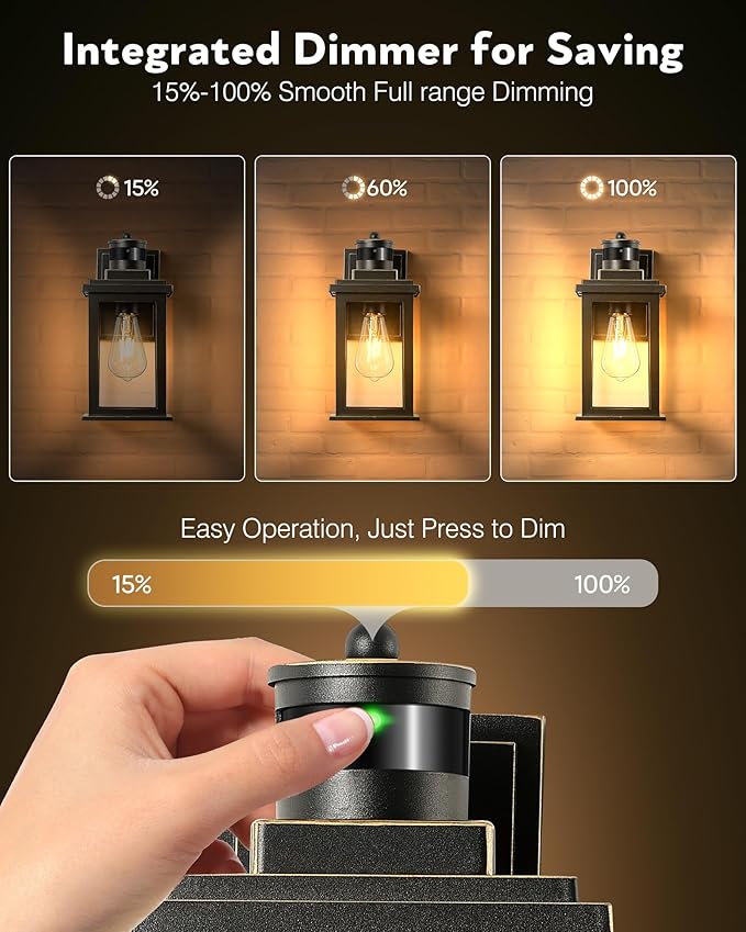 VIANIS Motion Sensor Porch Light, Black Outdoor House Lights Dusk to Dawn, Waterproof Outdoor Light Fixtures Lantern for Garage, Porch, House, Patio, Doorway,Weather Resistant,Hardwired, Non-Solar-VerdiqueGarden