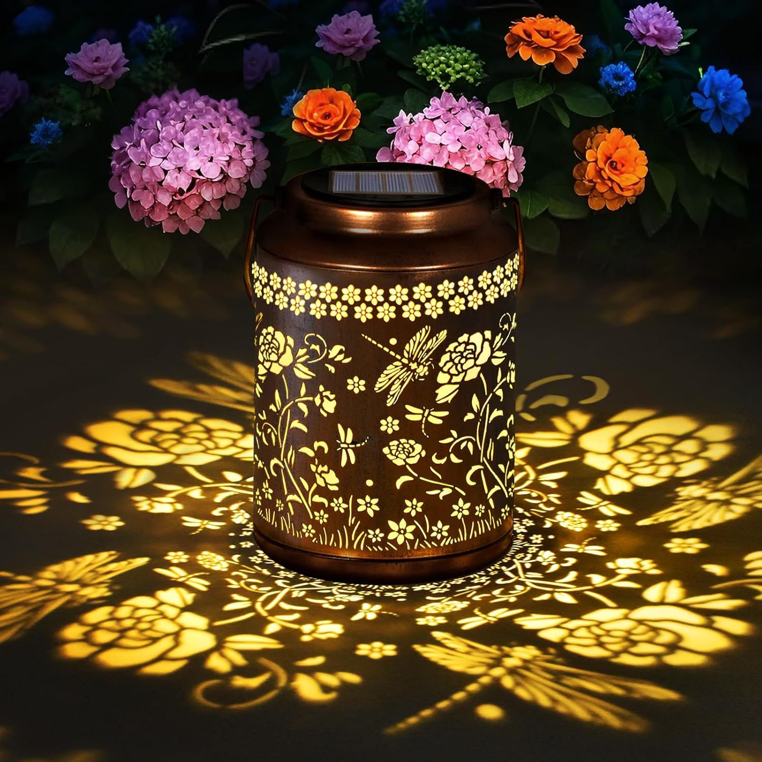 Solar Lanterns Outdoor Waterproof, Dragonfly Garden Decor for Yard Porch Lawn Patio Pathway, Hanging Solar Lights Birthday Gifts for Women Mom Grandma Sister Friend-VerdiqueGarden