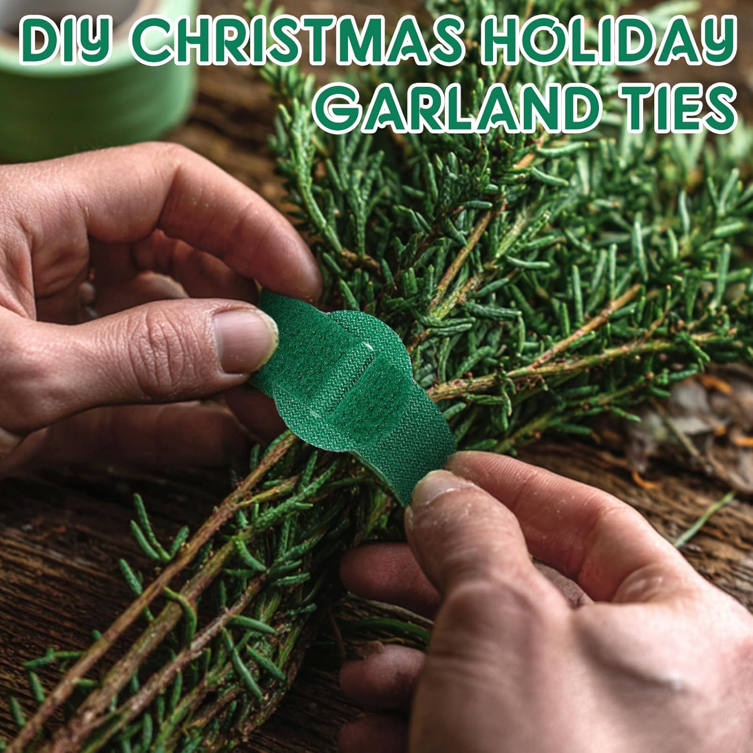 80 Pcs 12 Inch Christmas Garland Ties Green Adjustable Holiday Banister Ties Reusable Fastener Strap Nylon Garden Plant Cable Strap Christmas Tree Wreath Hook Loop Organizer for Home Office-VerdiqueGarden