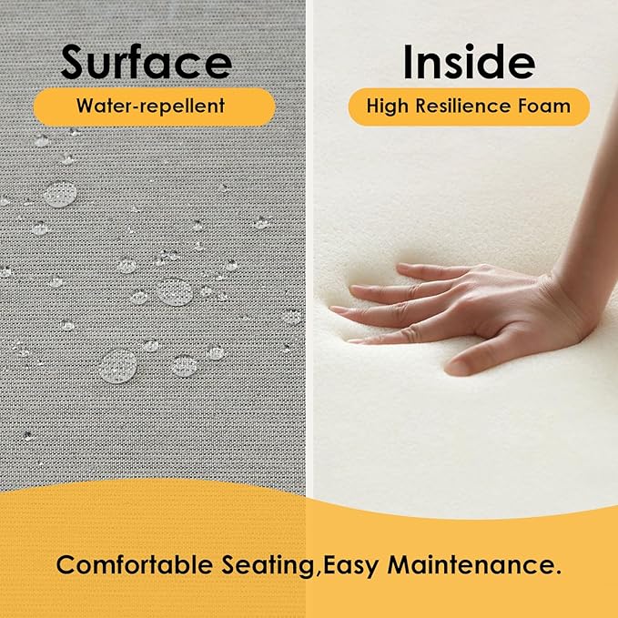 Outdoor Sunbrella Round Corner Seat Cushion, 17"x16"x2", Set of 4, Non Slip Seat Cushion Pads with Removable Cover for Patio Furniture, Garden Yard Lawn, Specrtum Pebble-VerdiqueGarden