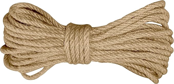 Jute Twine String,164 Feet 1/4 Inch Natural Jute Rope,4ply Thin Ribbon Hemp Twine for Gift Wrapping Craft Plant Garden Christmas Handmade Arts Decoration Packing String Home Decor-VerdiqueGarden