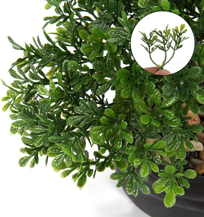 Artificial Bonsai Tree Juniper Faux Plants Indoor Small Fake Plants Decor with Ceramic Pots for Home Table Office Desk Bathroom Shelf Bedroom Living Room Farmhouse Decorations-VerdiqueGarden
